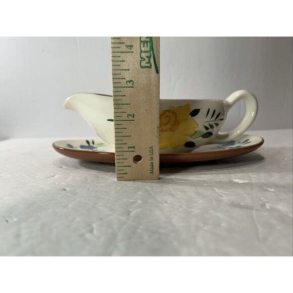Stangl Pottery Country Garden Gravy Boat with Matching Underplate USA - Picture 3 of 14